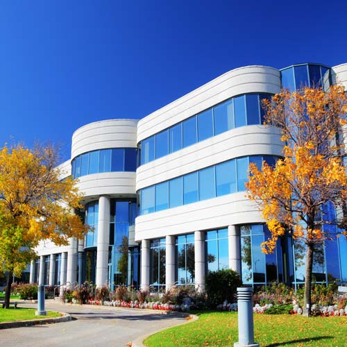 Office building hosting Empower Workplaces training session