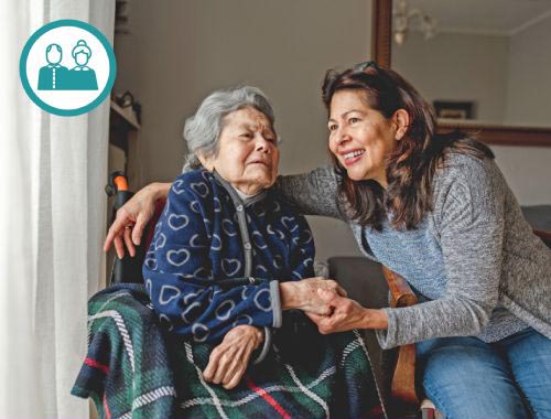Elder woman with nurse.