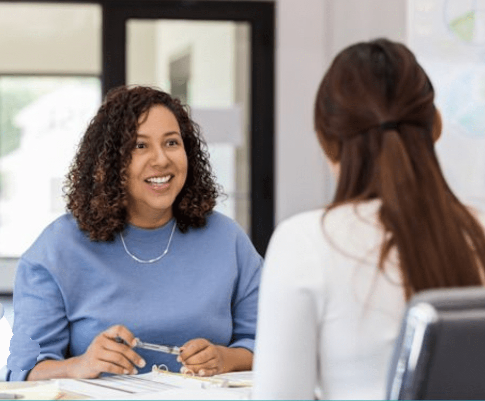 Employer speaking to employee